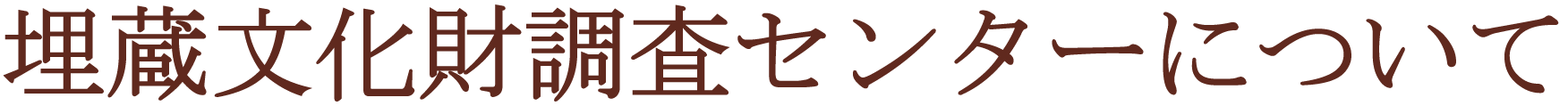 埋蔵文化財調査センターについて